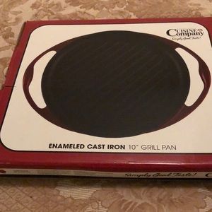 Enameled cast iron grill pan
